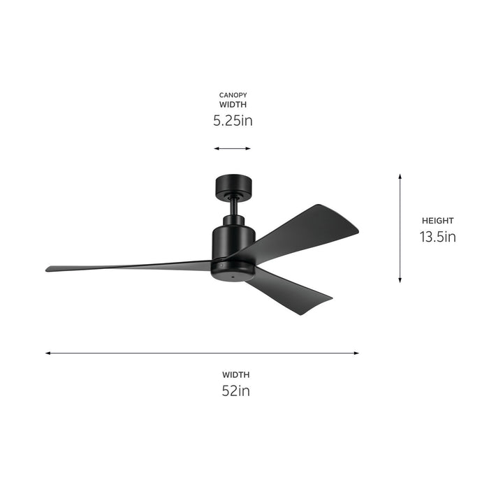 Kichler 52 Inch Ceiling Fan with Steel Body with ABS Blades