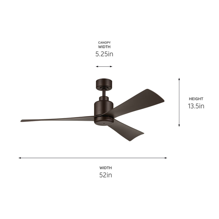 Kichler 52 Inch Ceiling Fan with Steel Body with ABS Blades