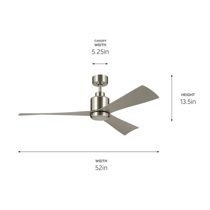 Kichler 52 Inch Ceiling Fan with Steel Body with ABS Blades