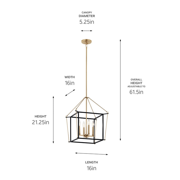 Kichler 16 Inch 4 Light Foyer Pendant