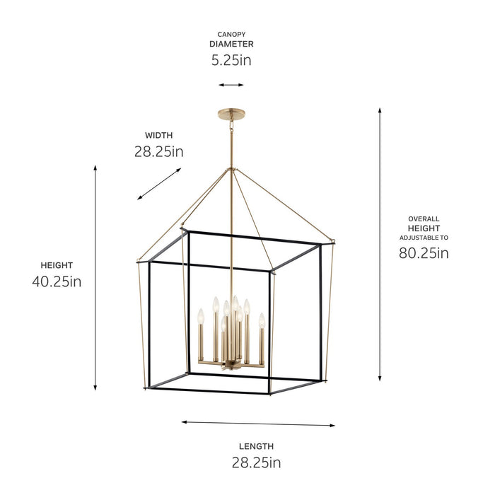 Kichler 28.25 Inch Eight Light Foyer Pendant