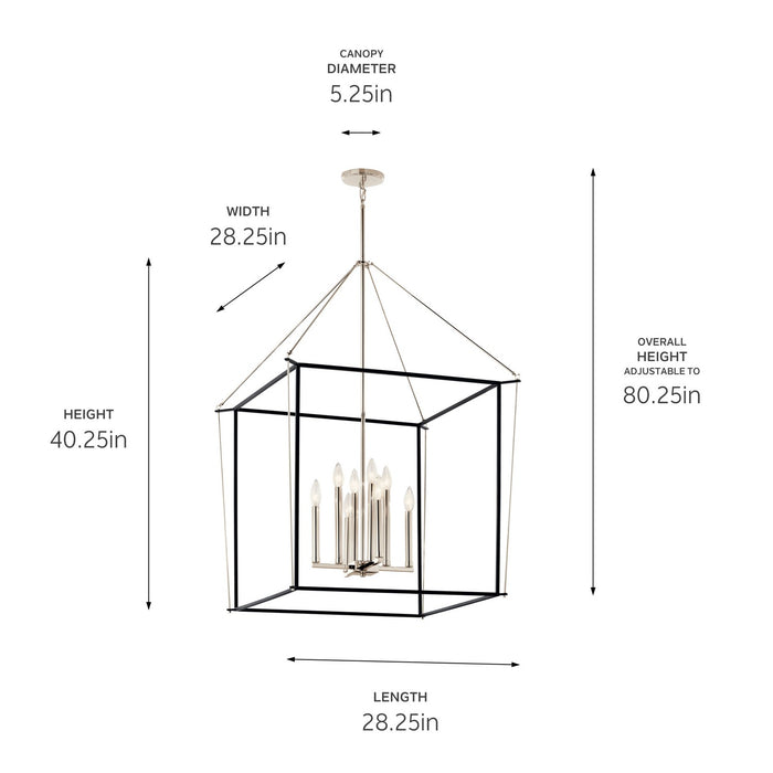 Kichler 28.25 Inch Eight Light Foyer Pendant