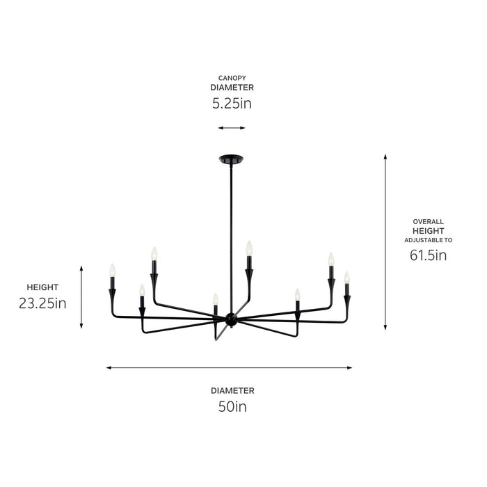 Kichler 50 Inch Eight Light Chandelier