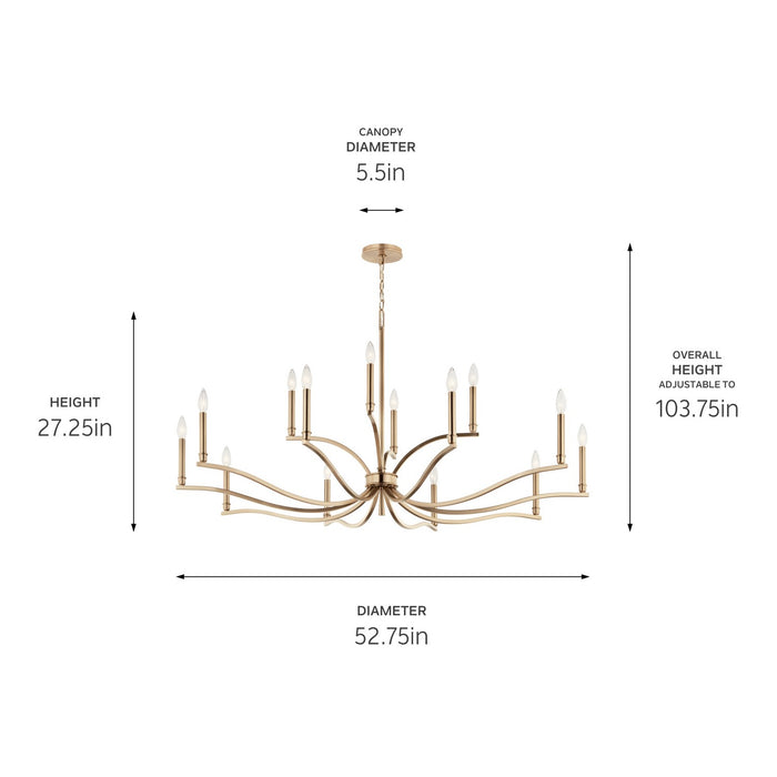 Kichler 52.75 Inch 14 Light 2 Tier Chandelier