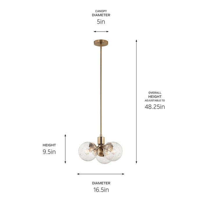 Kichler 16.5 Inch Three Light Chandelier