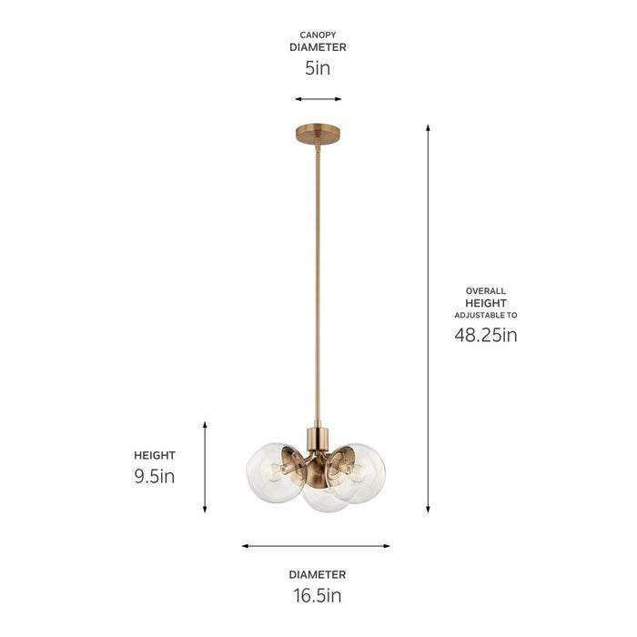 Kichler 16.5 Inch Three Light Chandelier