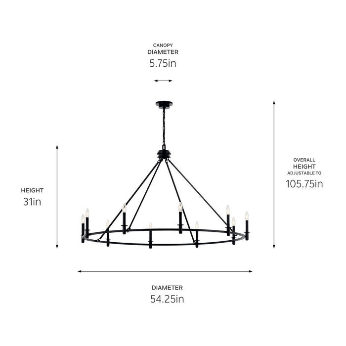 Kichler 54.25 Inch Ten Light Chandelier