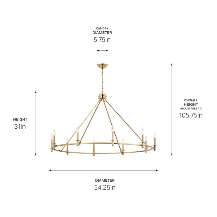 Kichler 54.25 Inch Ten Light Chandelier