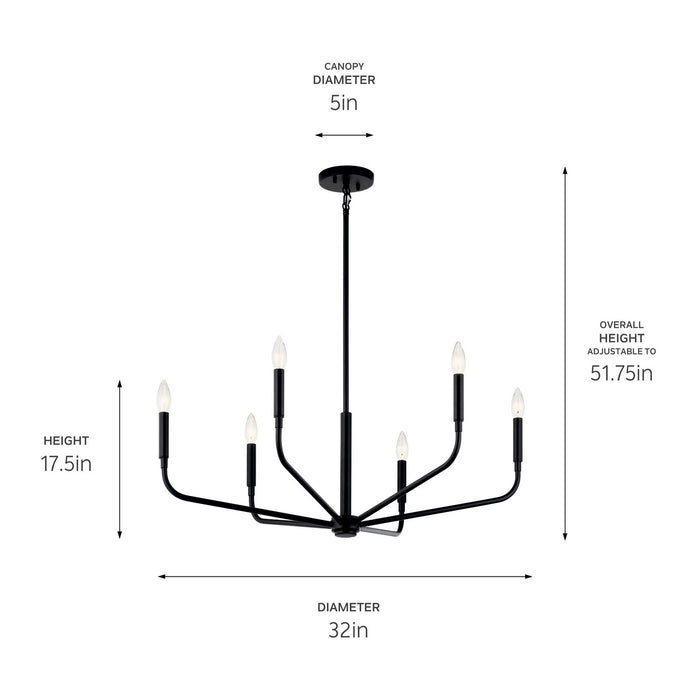 Kichler 32 Inch 6 Light Chandelier