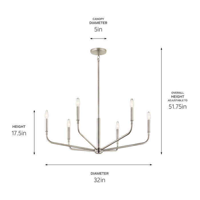 Kichler 32 Inch 6 Light Chandelier