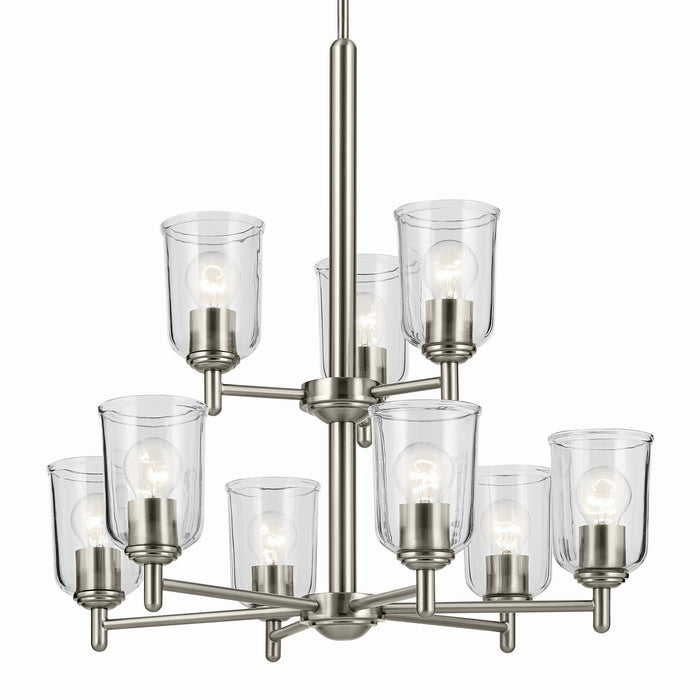 Kichler Nine Light Chandelier with Removable Glass