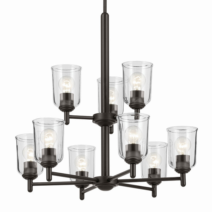 Kichler Nine Light Chandelier with Removable Glass