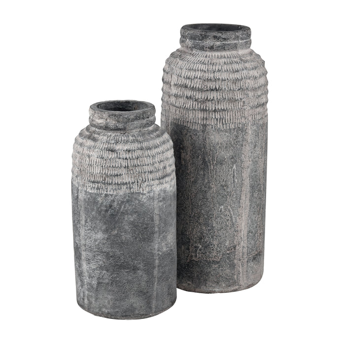 Ashe Vase In Antique Dark Gray