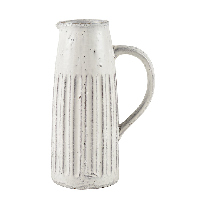 Muriel Pitcher In Large Aged White Glazed