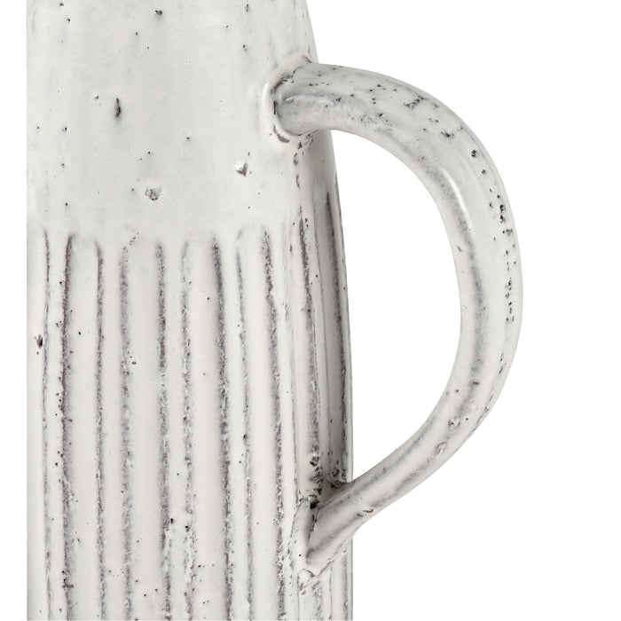 Muriel Pitcher In Large Aged White Glazed