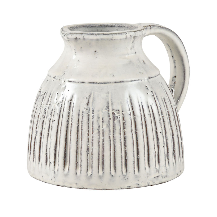 Muriel Pitcher In Small Aged White Glazed