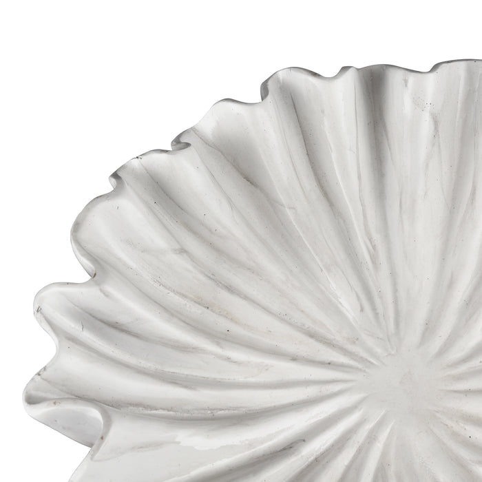 Leda Bowl In White Marbleized Finish