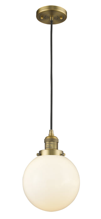 Innovations - 201C-BB-G201-8-LED - LED Mini Pendant - Franklin Restoration - Brushed Brass