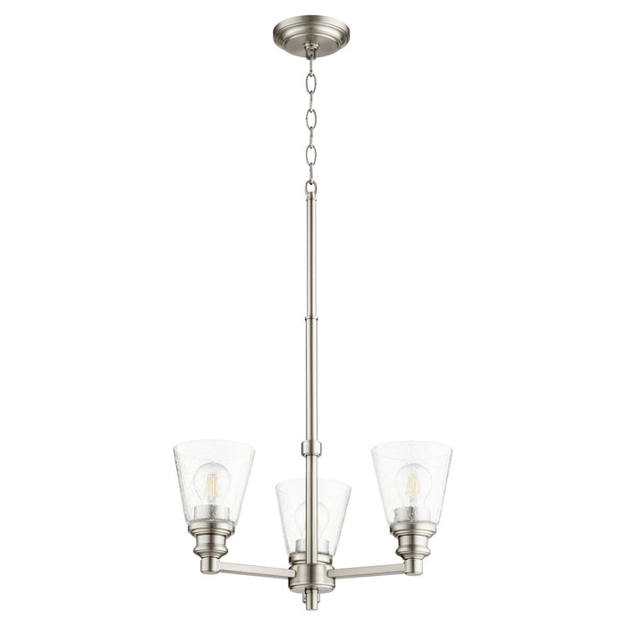 Quorum - 609-3-65 - Three Light Chandelier - Dunbar - Satin Nickel