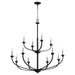 Quorum - 6160-12-69 - 12 Light Chandelier - Reyes - Noir