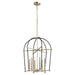 Quorum - 687-6-6980 - Six Light Entry Pendant - Espy - Noir w/ Aged Brass