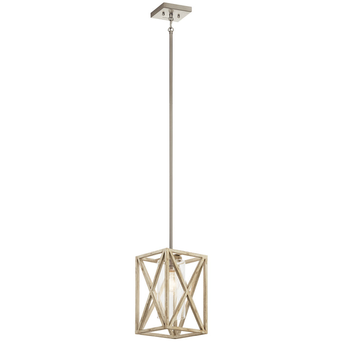 One Light Mini Pendant from the Moorgate collection in Distressed Antique White finish