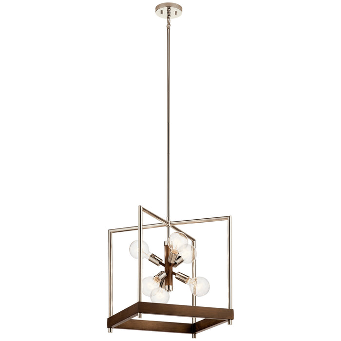 Kichler - 52092AUB - Six Light Foyer Pendant - Tanis - Auburn Stained Finish