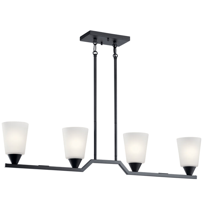 Kichler - 52233BK - Four Light Linear Chandelier - Skagos - Black