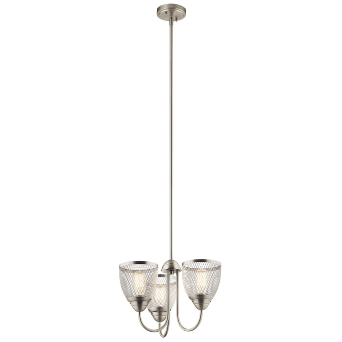 Kichler - 52268NI - Three Light Chandelier/Semi Flush Mount - Voclain - Brushed Nickel