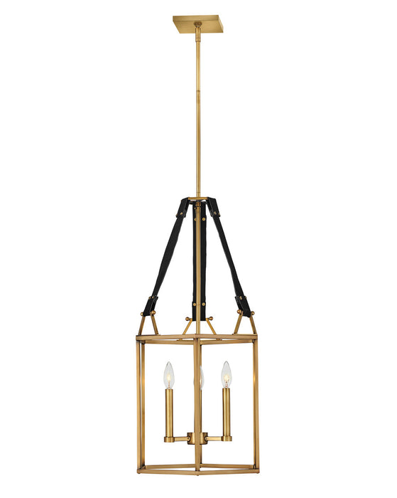 Hinkley - 34204HBR - Three Light Chandelier - Monroe - Heritage Brass