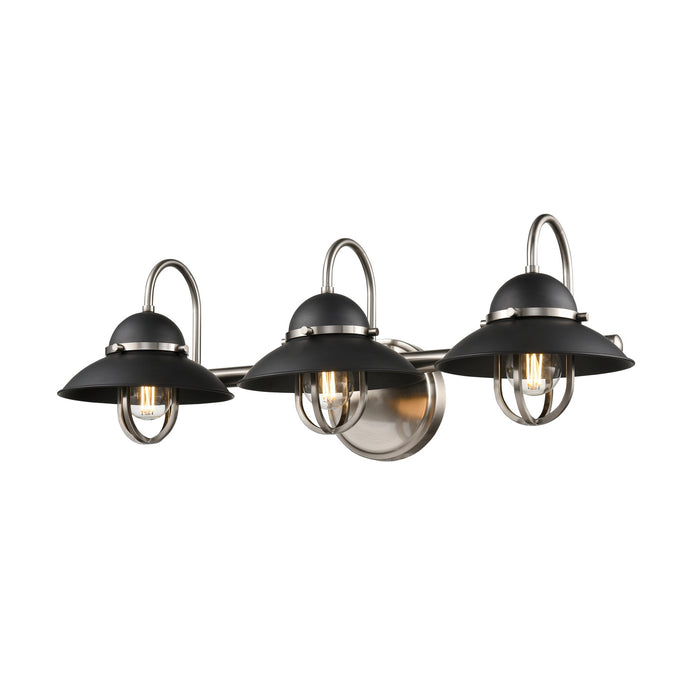 DVI Lighting - DVP31043GR+SN - Three Light Vanity - Peggy`s Cove - Graphite/Satin Nickel