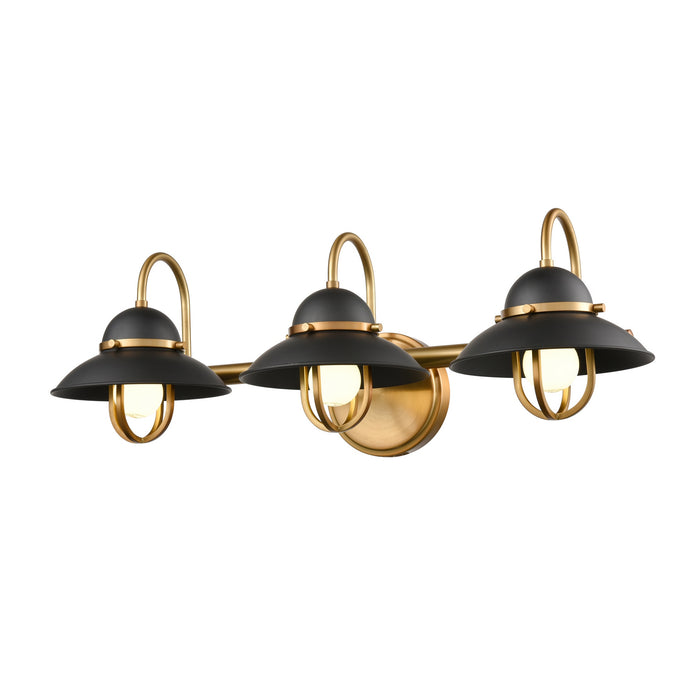 DVI Lighting - DVP31043GR+VBR - Three Light Vanity - Peggy`s Cove - Graphite/Venetian Brass