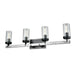 DVI Lighting - DVP38644GR+BIW-CL - Four Light Vanity - Okanagan - Graphite/Birchwood On Metal w/ Clear Glass