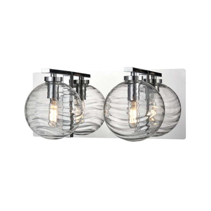 DVI Lighting - DVP40422CH-RPG - Two Light Vanity - Tropea - Chrome w/ Ripple Glass