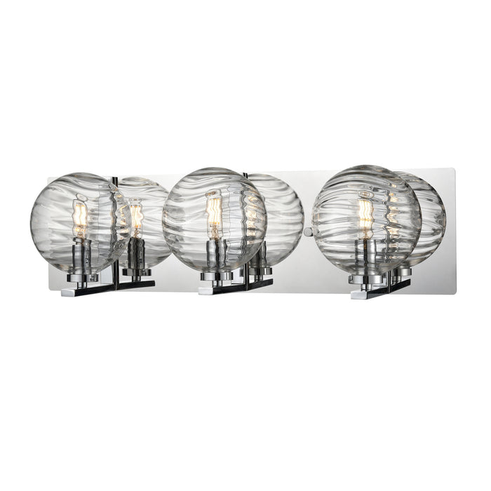 DVI Lighting - DVP40443CH-RPG - Three Light Vanity - Tropea - Chrome w/ Ripple Glass