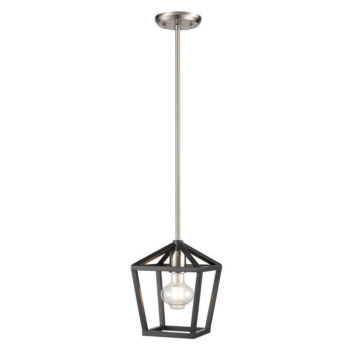 DVI Lighting - DVP43821SN+GR - One Light Mini-Pendant - Cabot Trail - Satin Nickel/Graphite