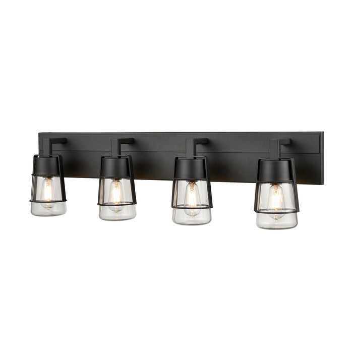 DVI Lighting - DVP44444GR-CL - Four Light Vanity - Lake of the Woods - Graphite w/ Clear Glass