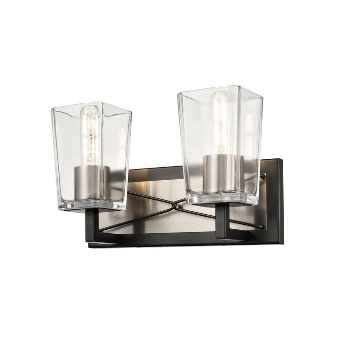 DVI Lighting - DVP46922SN+GR-CL - Two Light Vanity - Riverdale - Satin Nickel/Graphite w/ Clear Glass