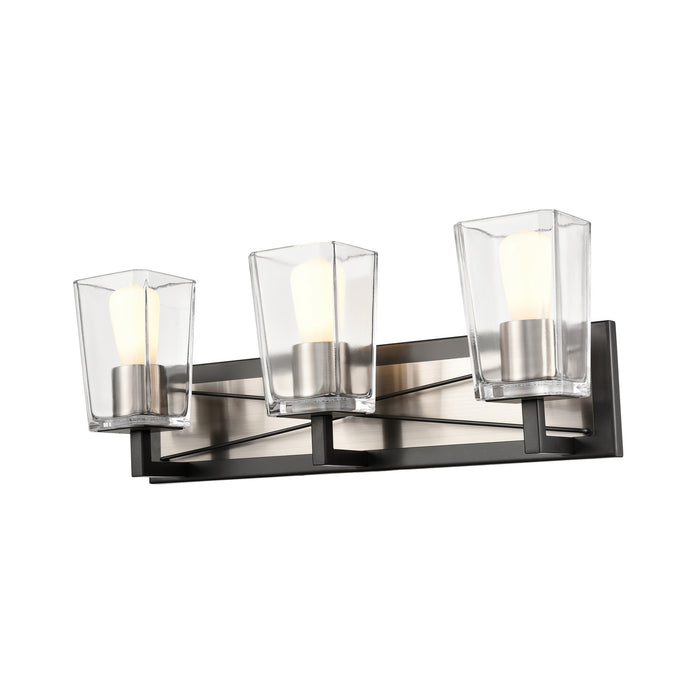 DVI Lighting - DVP46943SN+GR-CL - Three Light Vanity - Riverdale - Satin Nickel/Graphite w/ Clear Glass