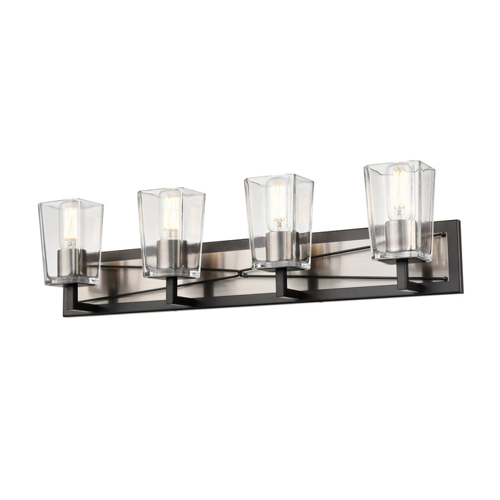 DVI Lighting - DVP46944SN+GR-CL - Four Light Vanity - Riverdale - Satin Nickel/Graphite w/ Clear Glass