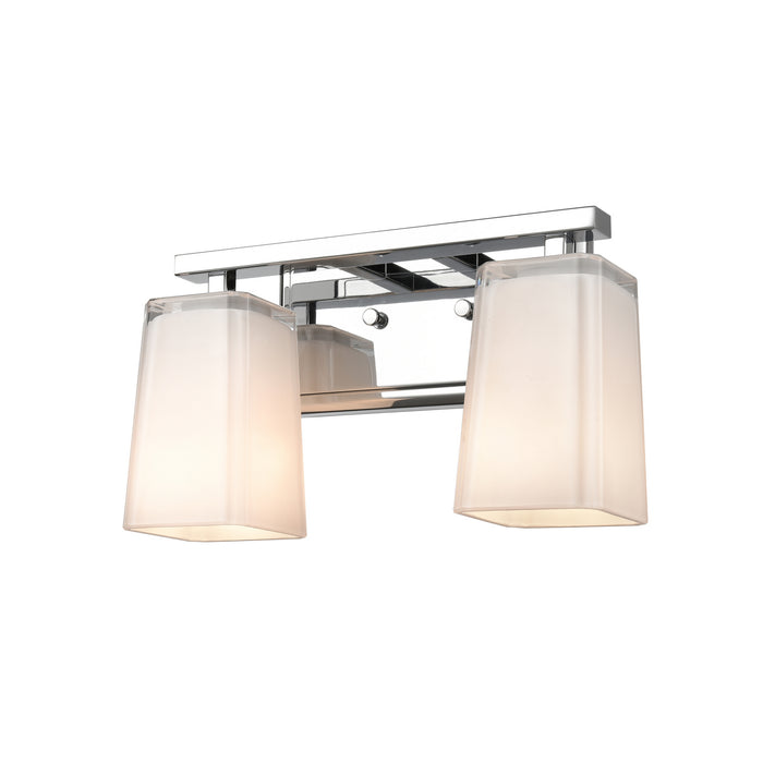 DVI Lighting - DVP47922CH-SSOP - Two Light Vanity - Riverside - Chrome w/ Silk Screen Opal Glass