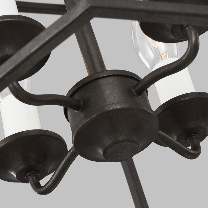 Four Light Pendant from the BANTRY HOUSE collection in Smith Steel finish