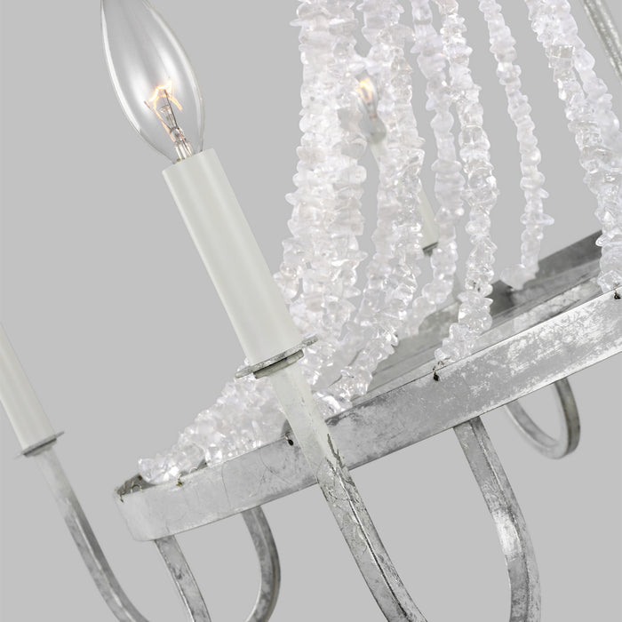 Eight Light Chandelier from the LEON collection in Salt Mist finish