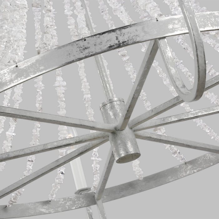 Eight Light Chandelier from the LEON collection in Salt Mist finish