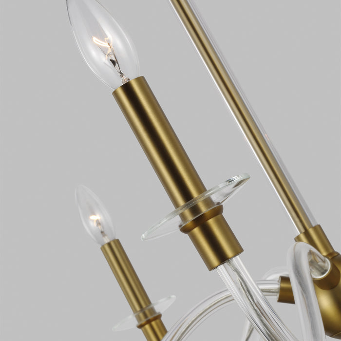 Five Light Chandelier from the HANOVER collection in Burnished Brass finish