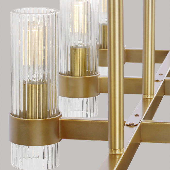Ten Light Chandelier from the GENEVA collection in Burnished Brass finish