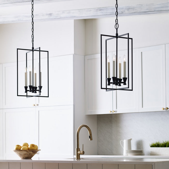 Four Light Lantern from the KEYSTONE collection in Aged Iron finish