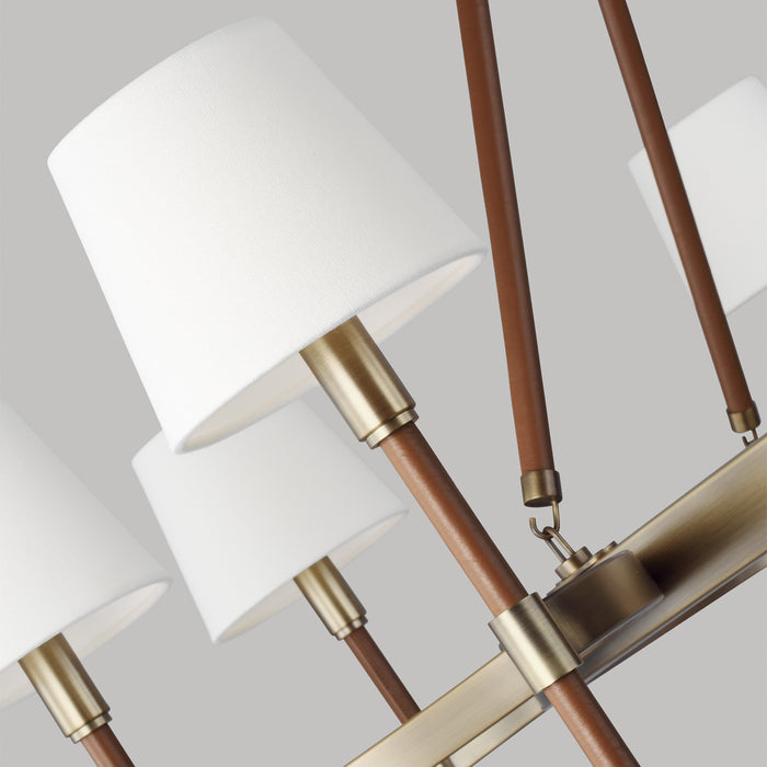 Eight Light Chandelier from the KATIE collection in Time Worn Brass finish