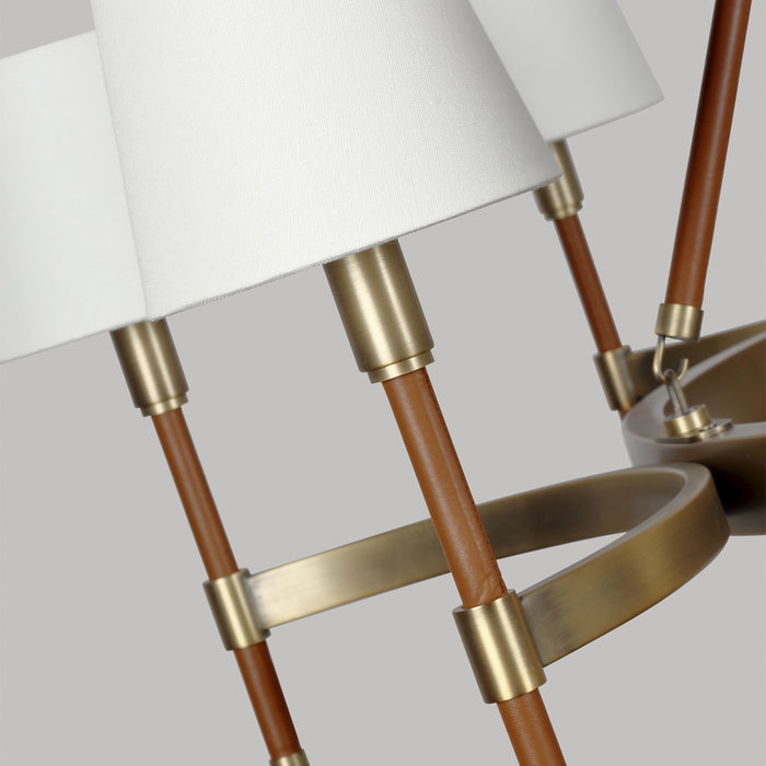 Eight Light Chandelier from the KATIE collection in Time Worn Brass finish