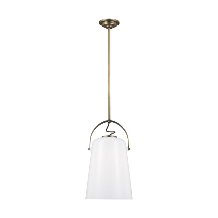 Generation Lighting - LP1001TWB - One Light Pendant - HAZEL - Time Worn Brass